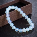 Light Blue Beaded Fashion Bracelet – Elastic Fit – Non-Precious Materials