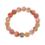 Peach Beaded Fashion Bracelet – Elastic Fit – Non-Precious Materials