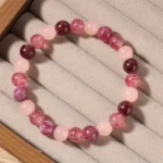 Pink Beaded Fashion Bracelet – Elastic Fit – Non-Precious Materials