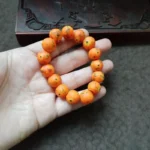 Orange Beaded Fashion Bracelet – Elastic Fit – Non-Precious Materials